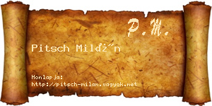 Pitsch Milán névjegykártya